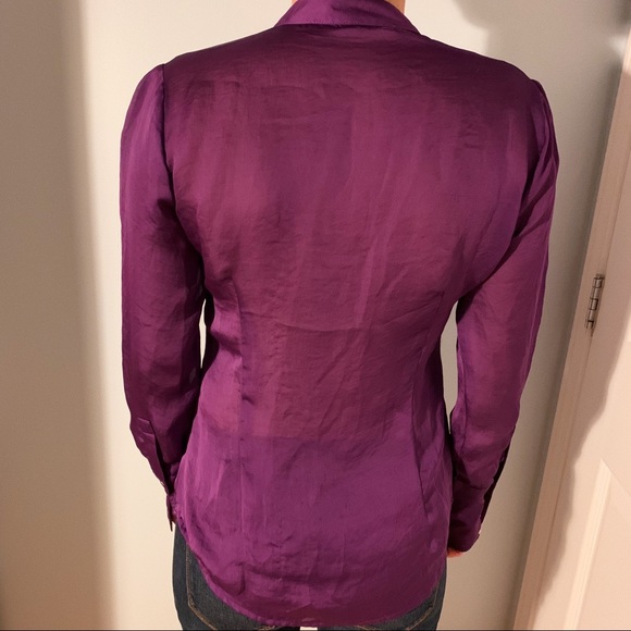 Purple Long-Sleeve Chiffon Blouse - Picture 7 of 7